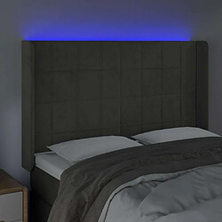 Acheter Maison Chic Tête de lit scandinave à LED,meuble de chambre Gris foncé 147x16x118/128 cm Velours -MN62911