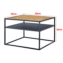 Helloshop26 Table basse carrée 40 x 55 x 55 cm avec espace de stockage noir effet bois 03_0008431