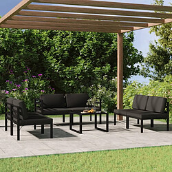 Maison Chic Ensemble Tables et chaises d'extérieur 7pcs avec coussins,Salon de jardin Aluminium Anthracite -GKD590536