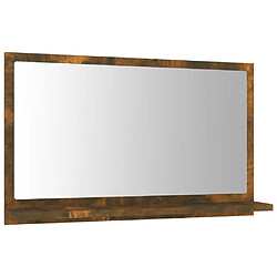 vidaXL Miroir de bain Chêne fumé 60x10,5x37 cm Bois d'ingénierie