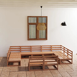 Maison Chic Salon de jardin 11 pcs - Table et chaises d'extérieur - Mobilier/Meubles de jardin Moderne bois de pin massif -MN17967