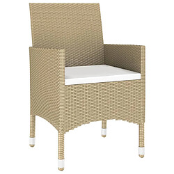 Maison Chic Mobilier à dîner 3 pcs de jardin - Ensemble table et chaises d'extérieur - Salon/Mobilier de jardin classique Résine tressée Beige -MN22029 pas cher