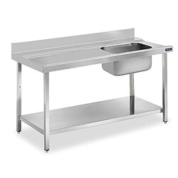 Table de Prélavage Inox avec Bac à Droite et avec Étagère - Distform