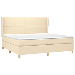 Avis Maison Chic Structures de lit + matelas,Lit à sommier tapissier avec matelas Crème 200x200 cm Tissu -MN43692