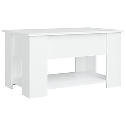 Maison Chic Table basse,Table Console Table d'appoint, Table pour salon Blanc 79x49x41 cm Bois d'ingénierie -MN24094 pas cher