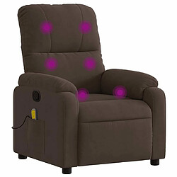 Maison Chic Fauteuil Relax pour salon, Fauteuil inclinable de massage marron tissu microfibre -GKD12704