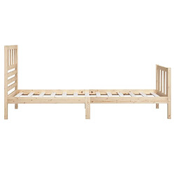 Maison Chic Lit Moderne Chambre - Cadre/structure de lit pour adulte Bois solide 90x200 cm -MN94353 pas cher