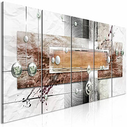 Paris Prix Tableau 5 Panneaux Mysterious Mechanism Narrow Brown 80 x 200 cm