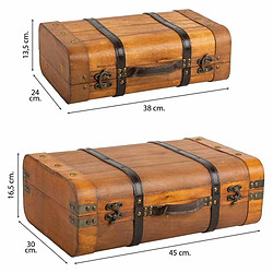 Acheter Jeu de valises Alexandra House Living Marron PVC Bois Métal Vintage 30 x 16 x 45 cm 38 x 24 x 13,5 cm Décoratif 2 Pièces