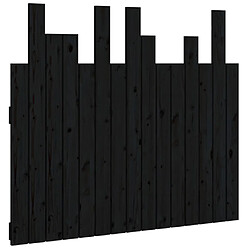 vidaXL Tête de lit murale Noir 95,5x3x80 cm Bois massif de pin