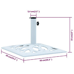 vidaXL Socle de parasol Blanc 12 kg 49 cm Fonte pas cher