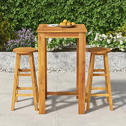 Maison Chic Table de bar et chaises d'extérieur 3 pcs,Ensemble de bar de jardin pour relax bois d'acacia solide -GKD478119