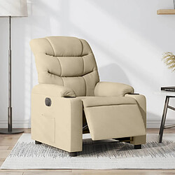 vidaXL Fauteuil inclinable électrique Crème Tissu