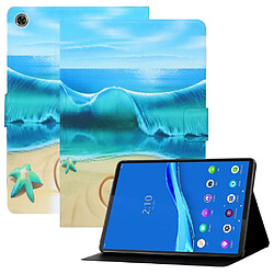 Etui en PU avec support et porte-cartes Plage de sable pour votre Samsung Galaxy Tab A8 10.5 (2021) X205/X200