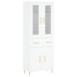 vidaXL Buffet haut Blanc 69,5x34x180 cm Bois d'ingénierie