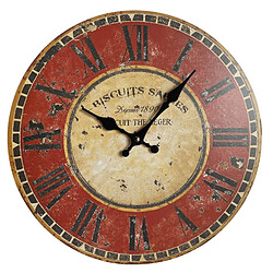 Avis L'Héritier Du Temps Horloge Murale Pendule Ronde de Cuisine ou Salon en Bois et Papier Biscuits Sablés 4x34x34cm