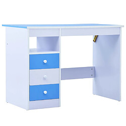 Helloshop26 Bureau table poste de travail meuble d'ordinateur informatique étude pour enfants Inclinable Bleu et bleu 02_0023932