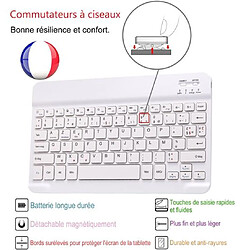 Avis RedMiter Silicone avec Clavier Français AZERTY Bluetooth pour iPad6 / Air2 2018 9.7 - Rose&Blanc