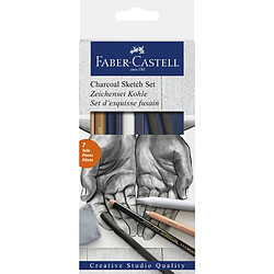 FABER-CASTELL Set d'esquisse au fusain PITT, 7 pièces ()