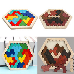 Avis Hexagone Tangram Puzzle 3D Puzzles Casse-tête Blocs Conseil Jouets Préscolaires Multi Couleur