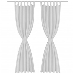 vidaXL 2 pcs Rideau à Passant Micro Satin Blanc 140 x 225 cm