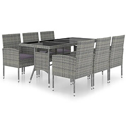 Maison Chic Jeu à dîner de jardin 7 pcs,Mobilier de salle à manger d'extérieur,Meuble à dîner Résine tressée Anthracite et gris -GKD317653