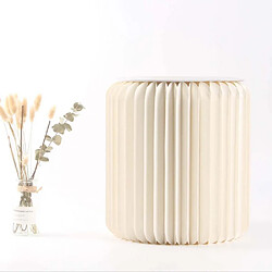 Ideanature Pouf design en carton plié 35 cm blanc cassé.