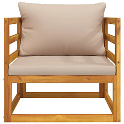 Acheter Maison Chic Chaise de jardin avec coussin - Fauteuil d'extérieurs taupe bois massif d'acacia -MN42748