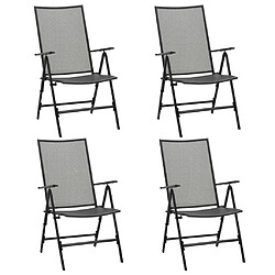 Maison Chic Lot de 4 Chaises pliables en maille Acier Anthracite -GKD73636