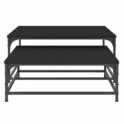 Maison Chic Lot de 2 Tables basses gigognes,Table Console noir bois d'ingénierie -MN46983 pas cher