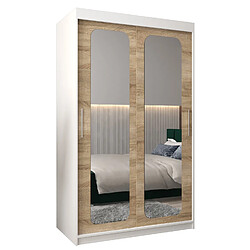 Abiks Meble Armoire PROMO T3 À Portes Coulissantes 200/120/62 2 Portes (Blanc/Sonoma)