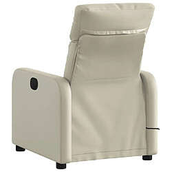 Avis vidaXL Fauteuil inclinable de massage Crème Similicuir