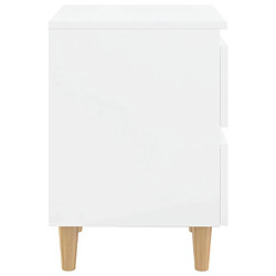 Acheter Maison Chic Table de chevet,Table de nuit,Table d'appoint pour salon avec pieds en pin Blanc brillant 40x35x50 cm -MN13621