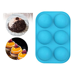 Acheter Silicone Rond 6 Trous Semi-sphère Moule Antiadhésif Moule à Gâteau Bleu