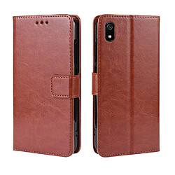 Wewoo Housse Coque en cuir à rabat horizontal Texture rétro pour Crazy Horse Xiaomi Redmi 7Aavec supportfentes cartes et cadre photo Marron