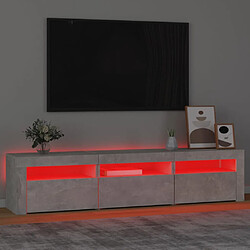 Acheter vidaXL Meuble TV avec lumières LED Gris béton 180x35x40 cm