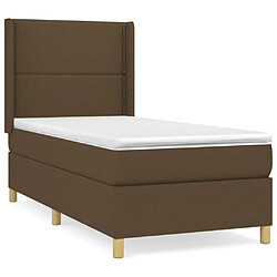 vidaXL Sommier à lattes de lit avec matelas Marron foncé 90x200 cm