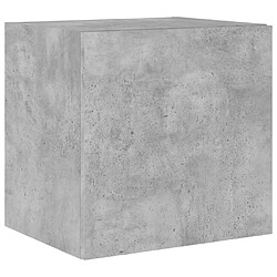 Avis Maison Chic Meuble TV mural, Banc TV avec lumières LED pour salon, Meuble de rangement gris béton 40,5x35x40 cm -GKD85734