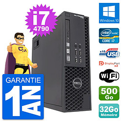 PC Dell Precision T1700 SFF Intel i7-4790 RAM 32Go Disque 500Go Windows 10 Wifi - Occasion