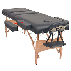 Avis vidaXL Table de massage pliable et tabouret 10 cm d'épaisseur Noir