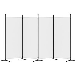 Avis vidaXL Cloison de séparation 4 panneaux Blanc 346x180 cm Tissu