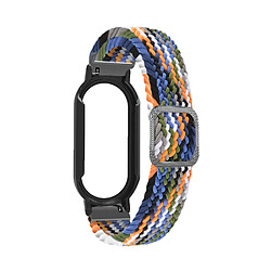 Bracelet en nylon élastique, 3 en 1, tressé pour votre Xiaomi Mi Band 7/7 NFC - Denim/noir