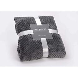 Amadeus Plaid damier 130 x 170 cm gris foncé.