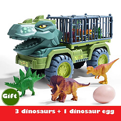 Universal Tyrannosaurus Rex Voiture Jouet Dinosaure Transport Voiture Camion Jouet Retour Jouet avec Dinosaure Cadeau Pour L'Anniversaire D'un Garçon Voiture Jouet Moulée Sous Pression(Vert)