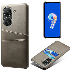 Coque en TPU + PU anti-chocs avec deux porte-cartes pour votre Asus Zenfone 9 5G - gris