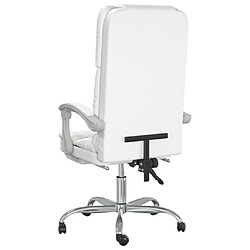 Acheter vidaXL Fauteuil de massage inclinable de bureau Blanc Similicuir