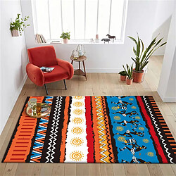 Universal Tapis orange tapis bleu imprimé géométrique tapis de style ethnique tribal africain chambre à coucher tapis de cuisine rayé | Tapis (45 * 75 cm)