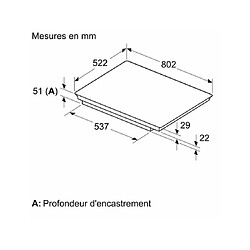 Table de cuisson induction 80cm 4 feux 7400w noir - PVS831HC1E - BOSCH pas cher