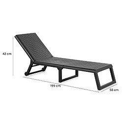 Acheter Sp-Berner Sp Berner Dream Chaise longue pliante 199x58x42 cm avec dossier réglable en 4 positions et roues arrière