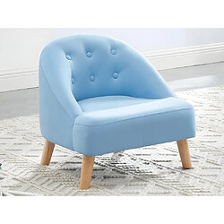 Vente-Unique Fauteuil pour enfant en tissu 100% coton MAGGIE - Bleu pastel